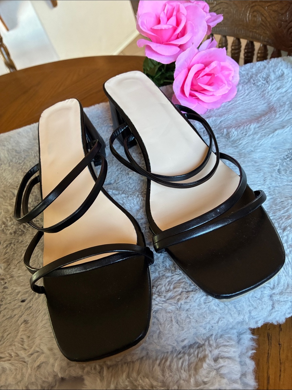 Black Strappy Heeled Sandals – Size 42 (Never Worn)